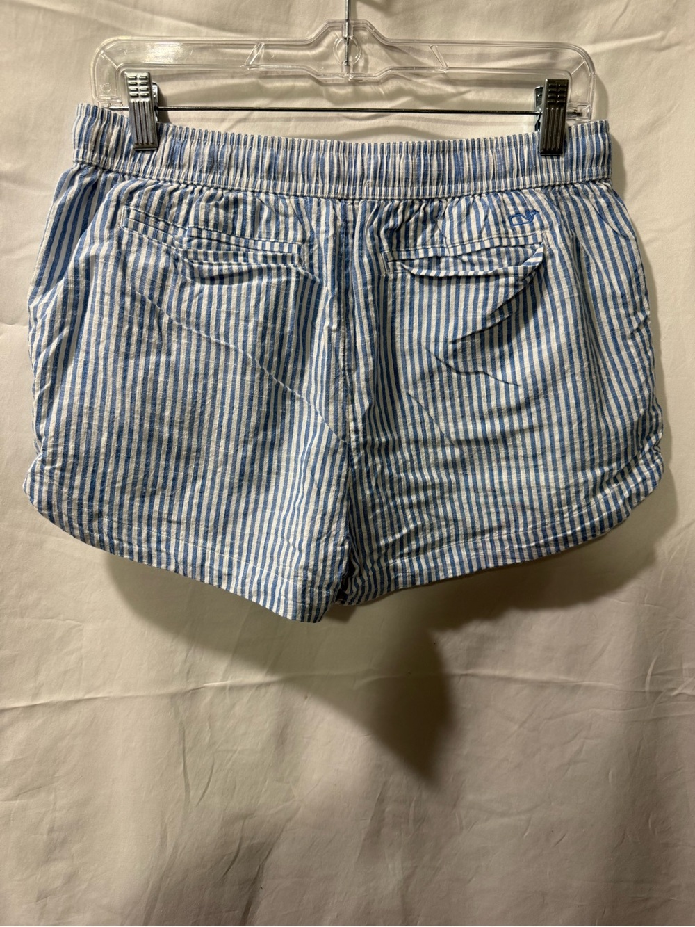 Vineyard Vines Blue & White Striped Drawstring Athletic Shorts - Picture 2 of 4